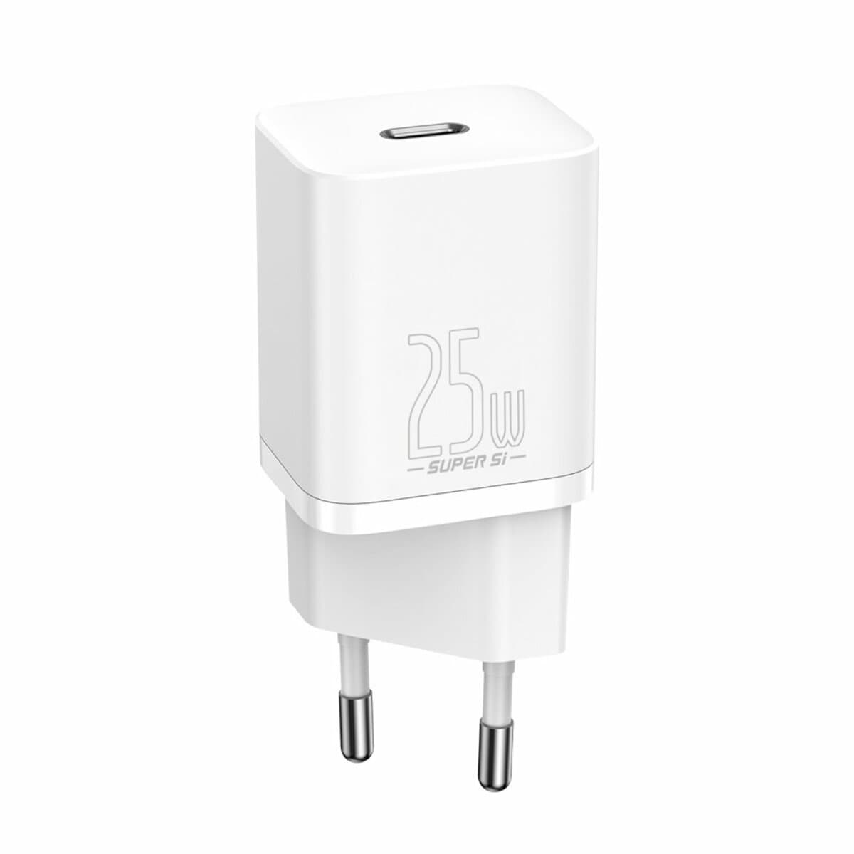 Зарядний пристрій Baseus Super Si Quick Charger 1xType-C 25W 2.1A EU White (CCSP020102)