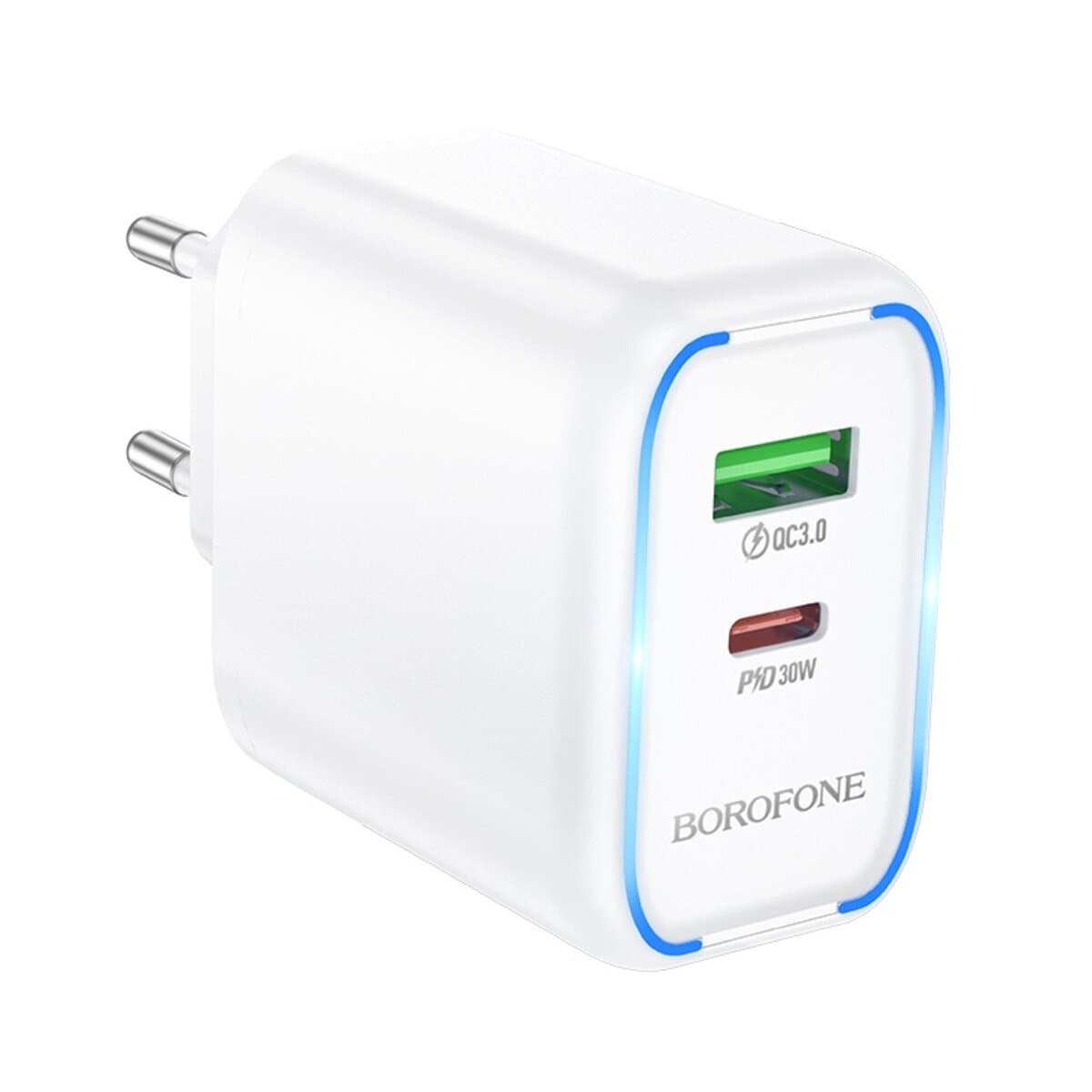 Зарядное устройство BOROFONE BA89A Destello PD30W+QC3.0 charger EU 2.5A White