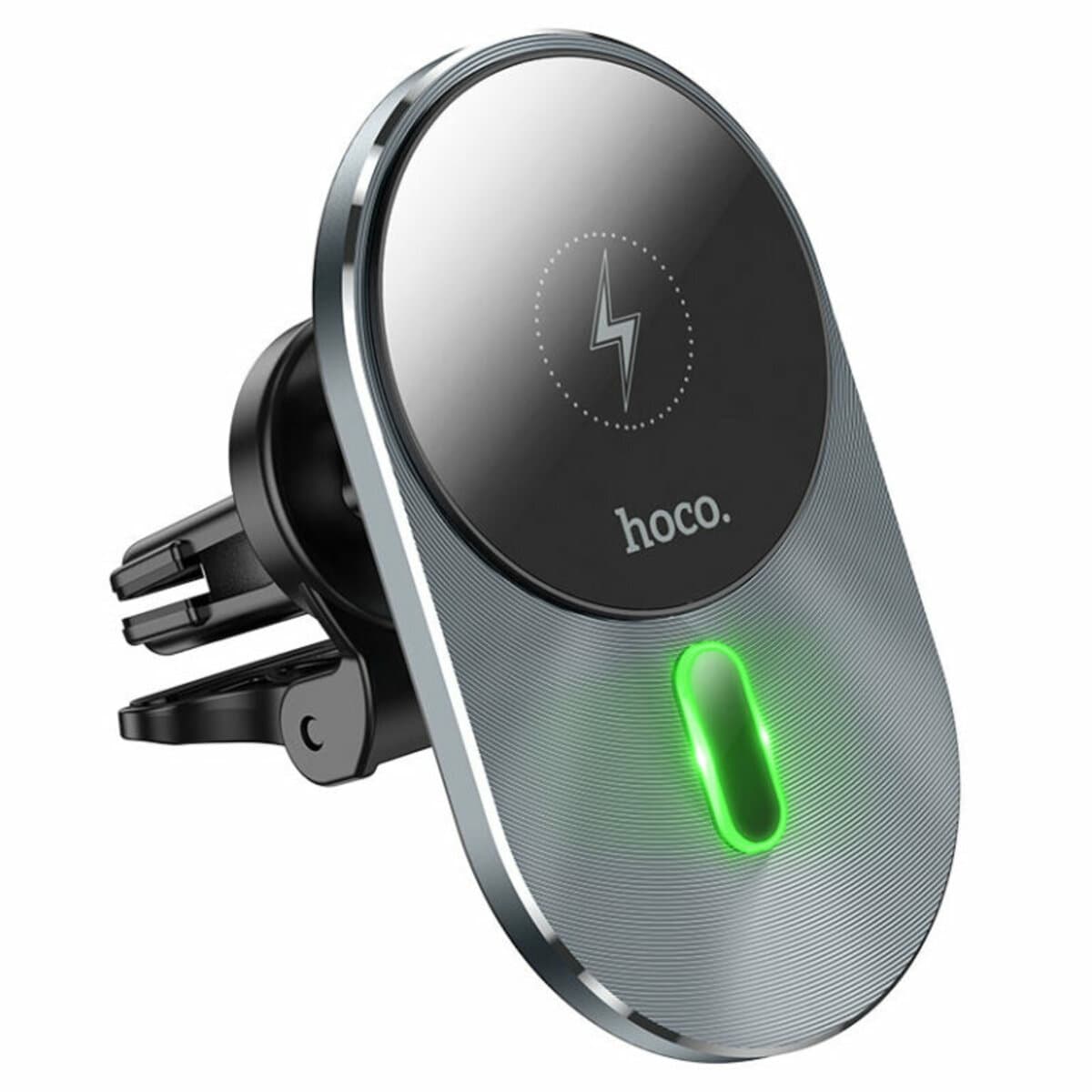 Держатель для телефона автодержатель с беспроводной зарядкой HOCO CA91 Magic magnetic wireless fast charging car holder Grey
