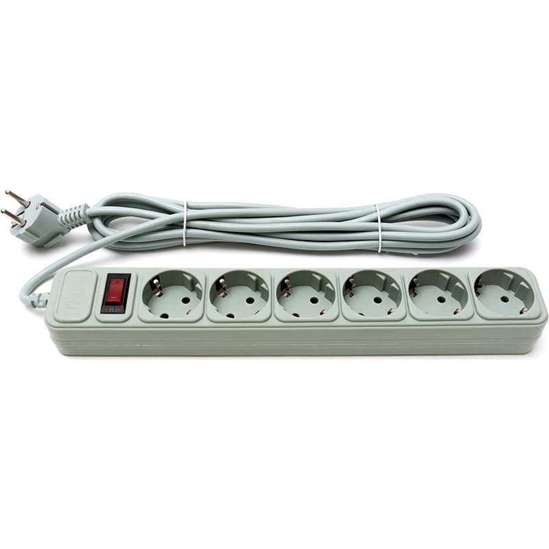 Мережевий фільтр подовжувач Power filtr 4.5м ProLogix PRS-075P6-45G 6 розеток 0.75 Grey