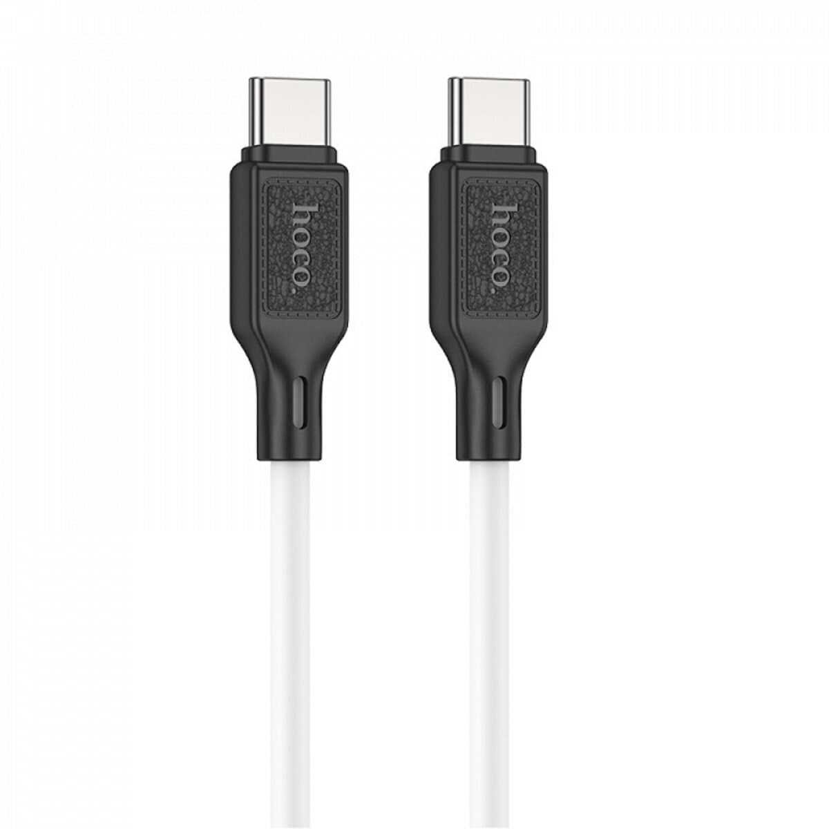 Кабель HOCO X90 Cool 60W silicone charging data cable Type-C to Type-C 1m 3A White