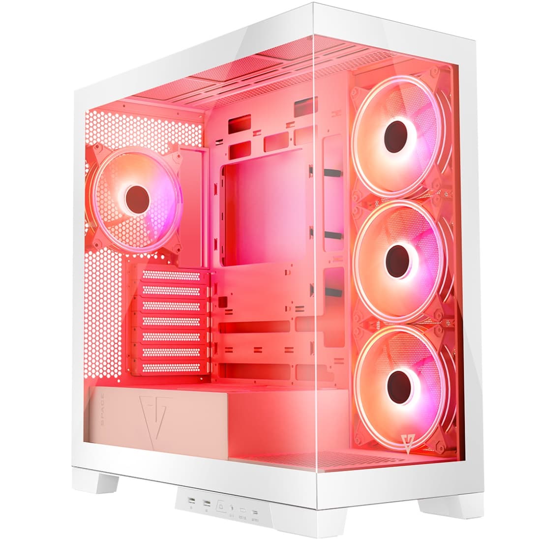 Корпус для комп'ютера ПК Modecom VOLCANO SPACE APEX ARGB 4x140mm fans MIDI USB 3.0x2+TYPE-C без БЖ ATX White (AT-SPACE-PG-20-000000-000)