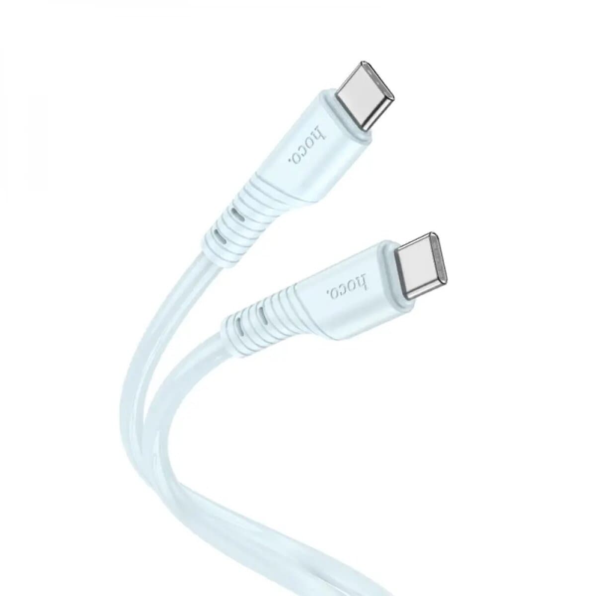 Кабель HOCO X97 Crystal Type-C to Type-C color 60W silicone charging data cable 1m Light Blue