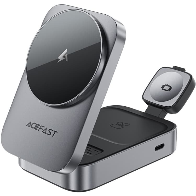 Бездротовий зарядний пристрій Acefast E22 Wireless QI 3in1 22.5W Grey