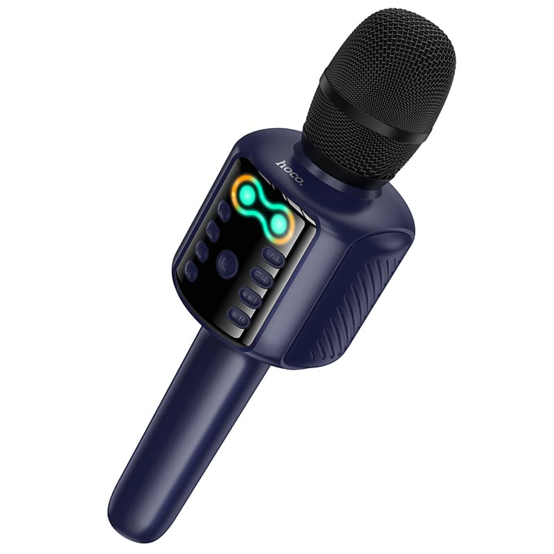 Портативний караоке мікрофон HOCO L24 Shine karaoke microphone BT5.4 5W 1200mAh Blue