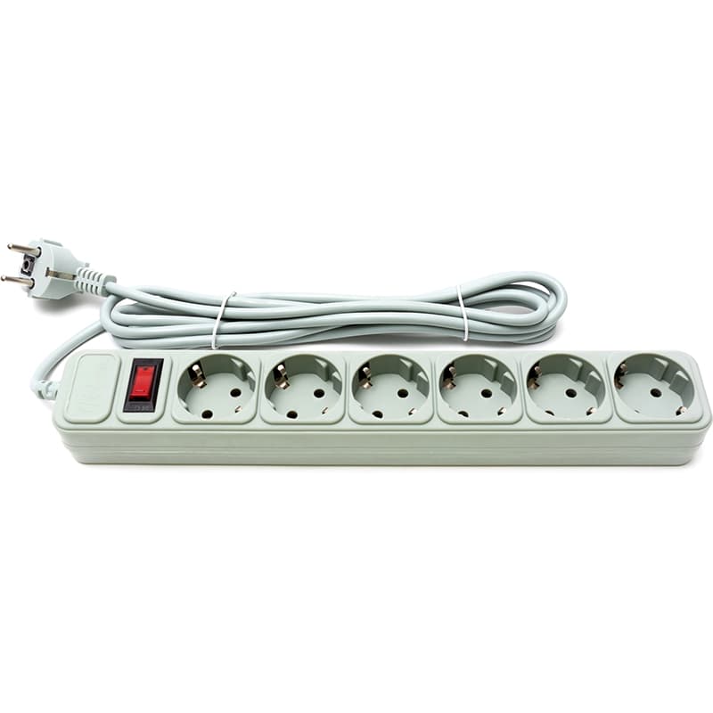 Мережевий фільтр подовжувач Power filtr 3.0м ProLogix PRS-075P6-30G 6 розеток 0.75 Grey