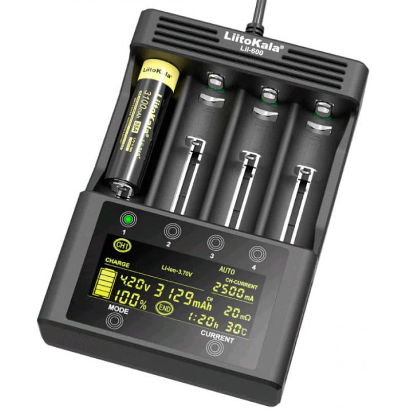 Зарядний пристрій для акумуляторів зарядка LiitoKala Lii-600 4x Lion NiMH NiCd discharge function Black (Lii-600)
