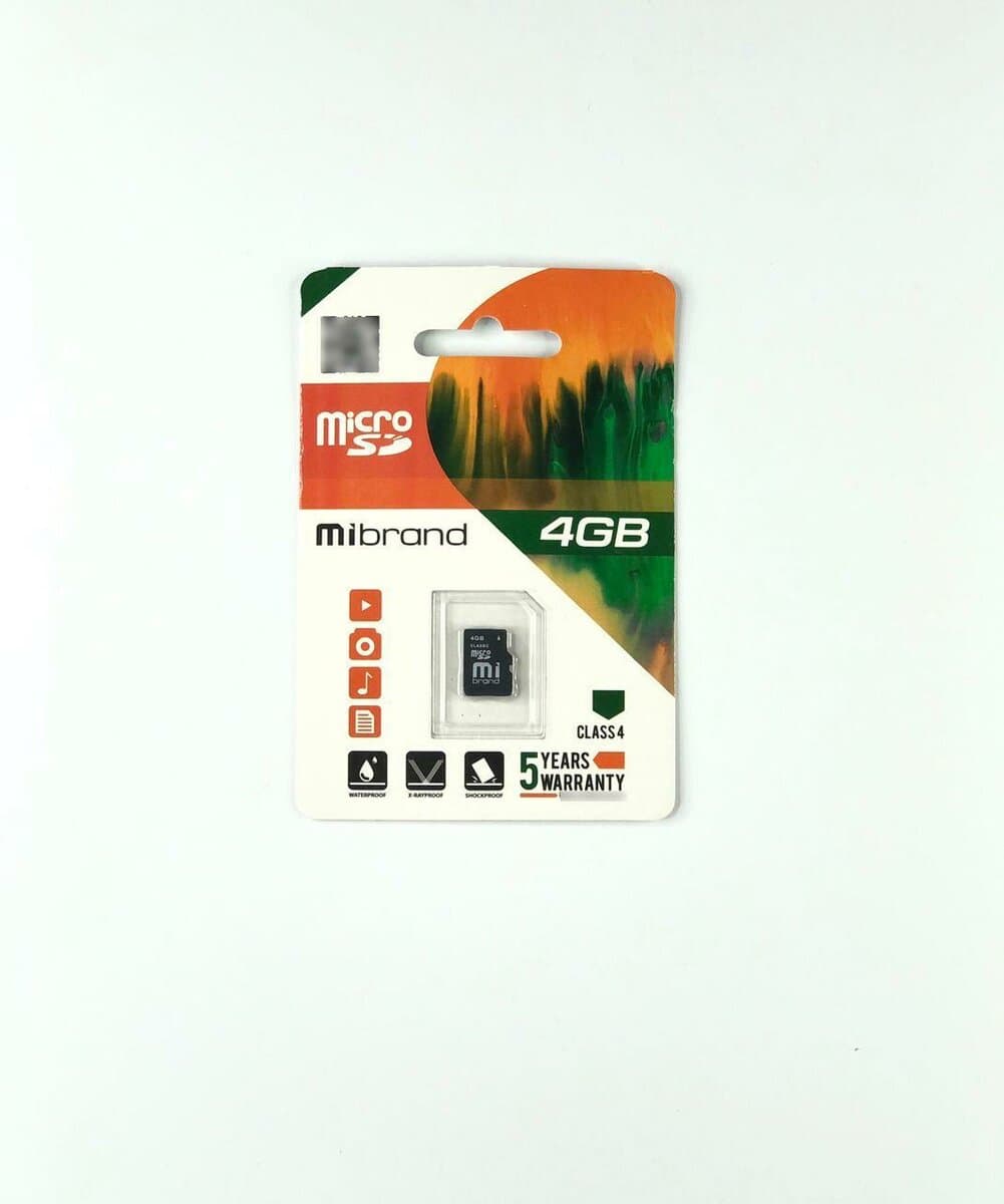 Карта пам'яті Mibrand microSDHC 4Gb Class 4 (MICDC4/4GB)