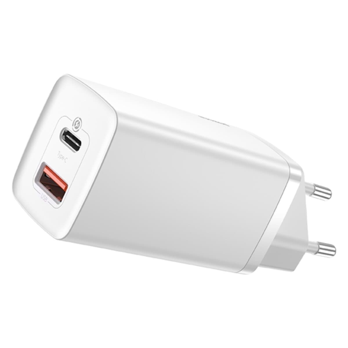 Зарядное устройство Baseus GaN2 Lite Quick Charger 1xType-C 1xUSB 65W EU White (CCGAN2L-B02)