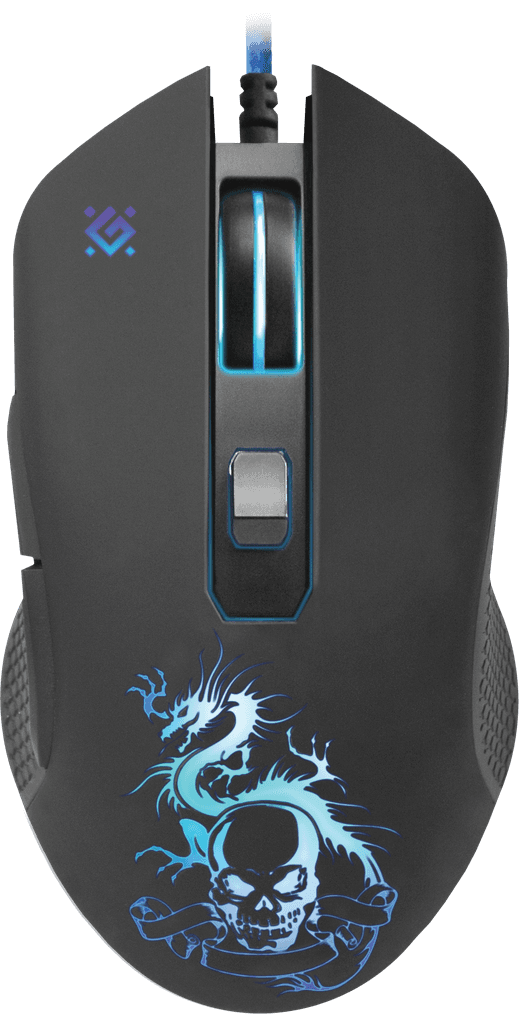 Игровая проводная мышка Defender Sky Dragon GM-090L 6кн 3200 dpi RGB с ковриком Black (52090)