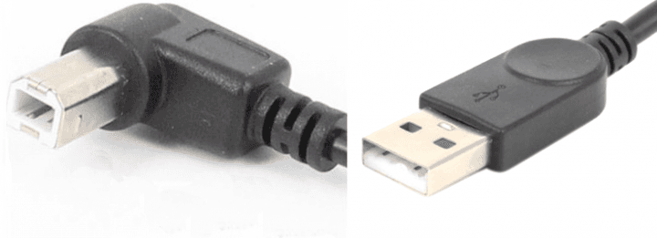 Кабель S0672 USB AM-BM 1м кут праворуч 90° Black