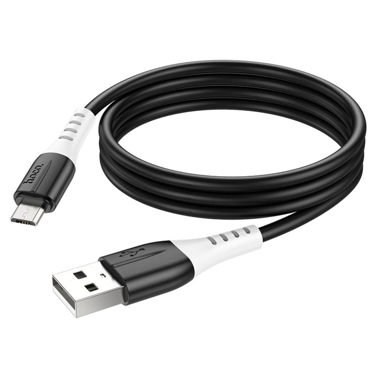 Кабель HOCO X82 USB to Micro-USB 2.4A 1м з силіконовими роз'ємами чорний