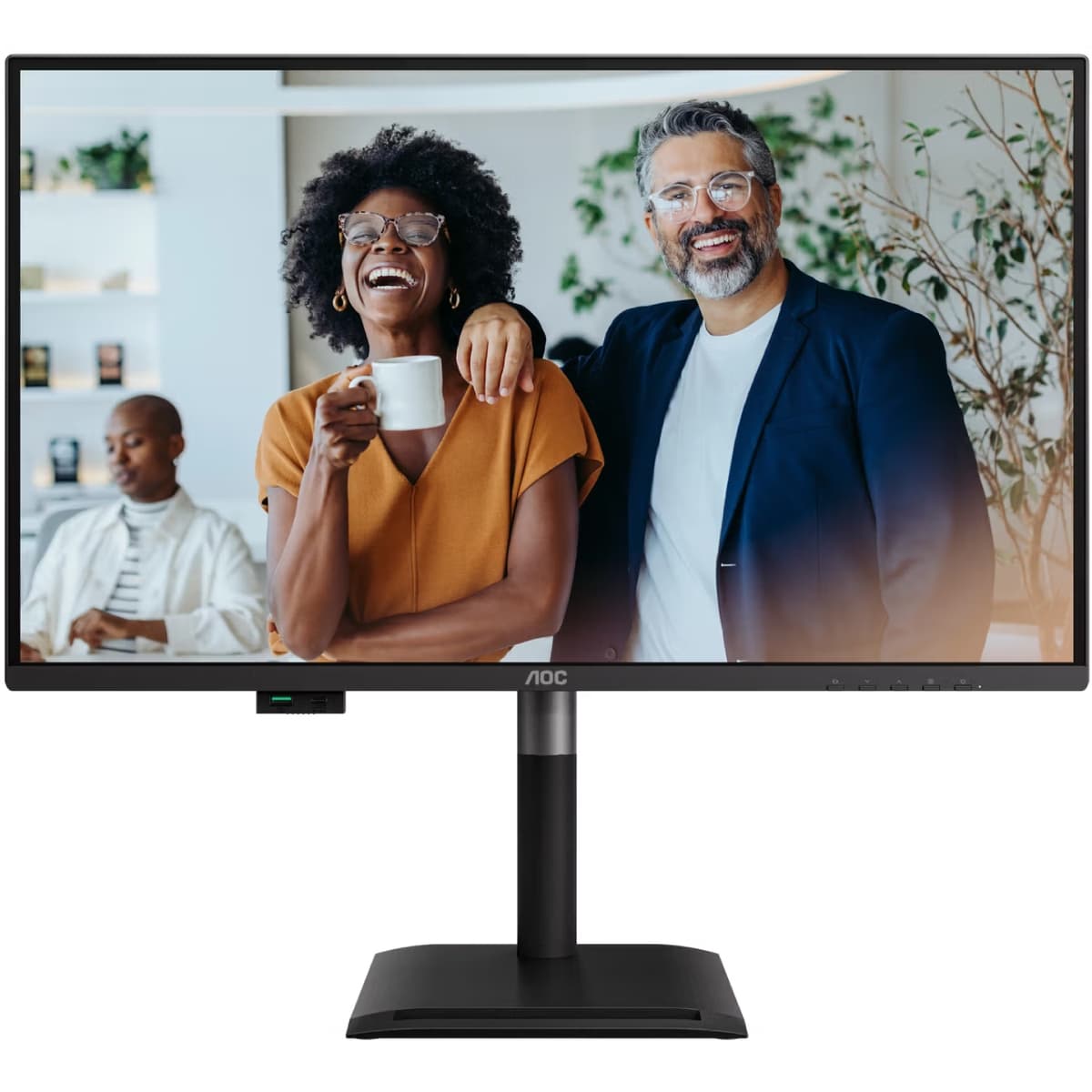 Монітор AOC Q27P4CV 27'' QHD IPS 120Hz HDMI DP USB-C RJ-45 USB-hub HAS Pivot колонки Black (Q27P4CV)