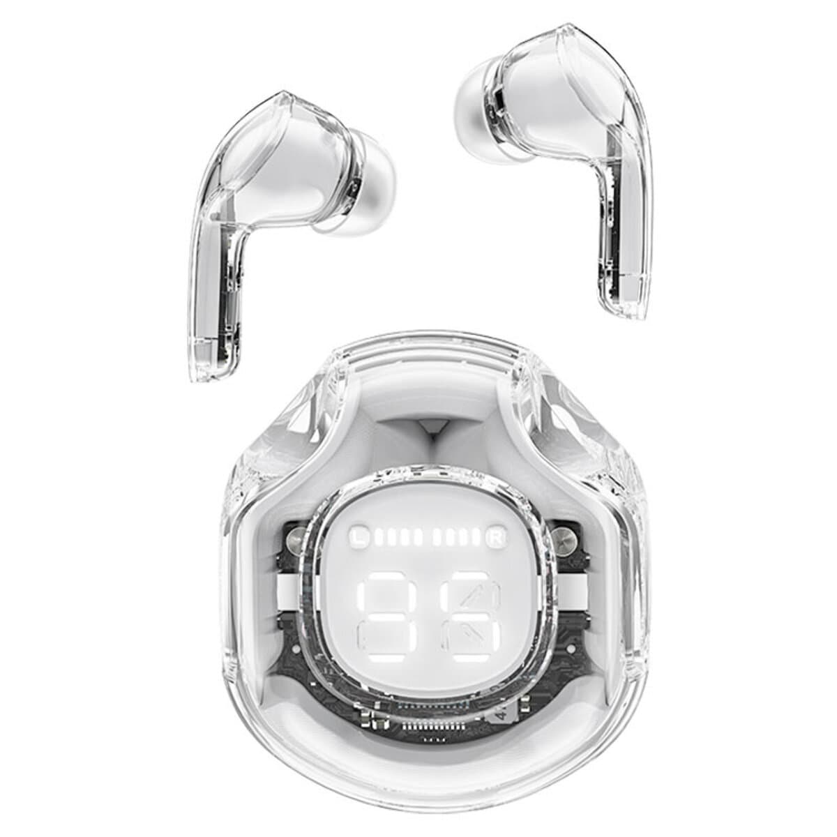 Беспроводные наушники ACEFAST T8 Crystal color 2 BT5.3 earbuds 500mAh IPX4 White Moon (AFT8WM)