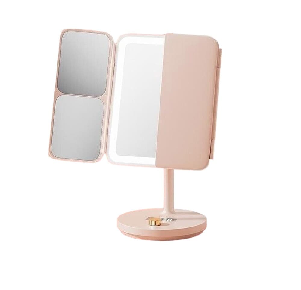 Настільне дзеркало для макіяжу з підсвіткою Jordan Judy LED table folding cosmetic mirror 2400mAh Pink (NV536)