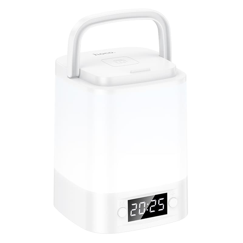 Портативний нічник світильник з годинником HOCO HX15 1.5W 1200mAh Smart clock night light White