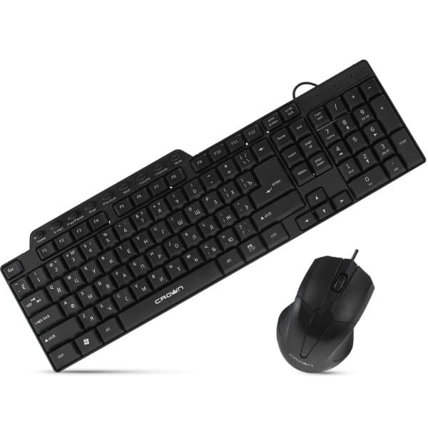 Комплект дротяної мишки та клавіатури Crown CMMK-520B Black