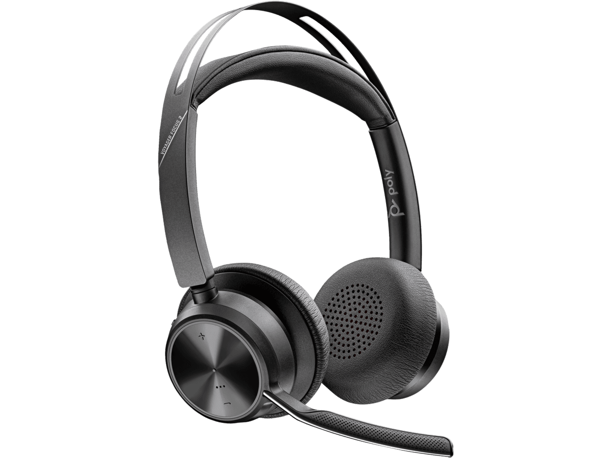 Беспроводные наушники с микрофоном гарнитура Poly Focus 2 - M USB-C 77Y90AA HS with Charge Stand Stereo Bluetooth Black