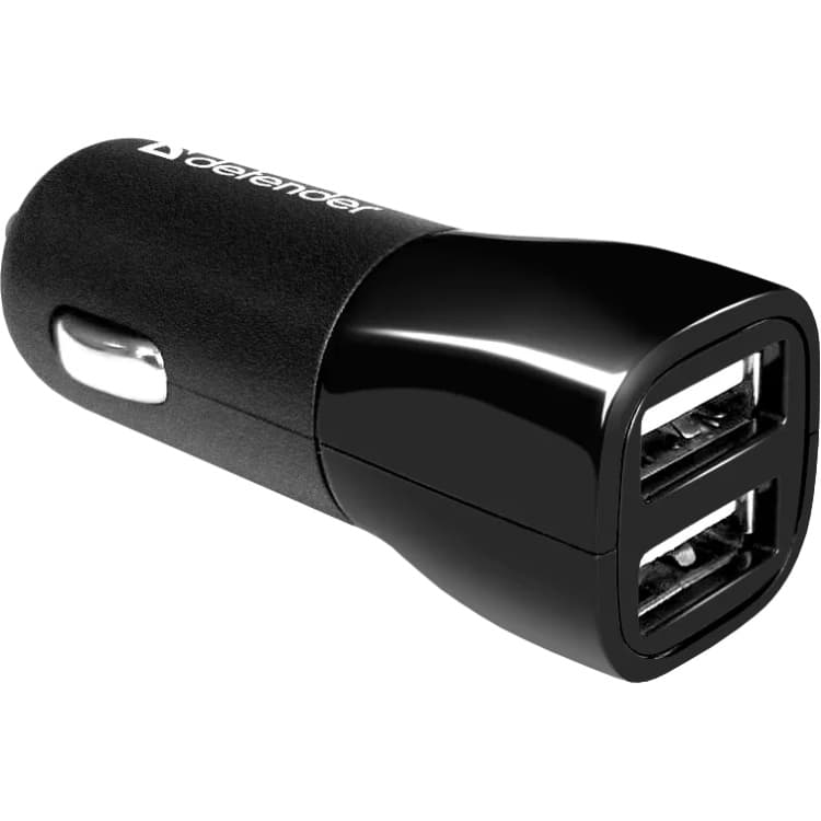 Автомобільний зарядний пристрій Defender ECA-24 2xUSB 12W 2.4A QC2.0 Black (83824)