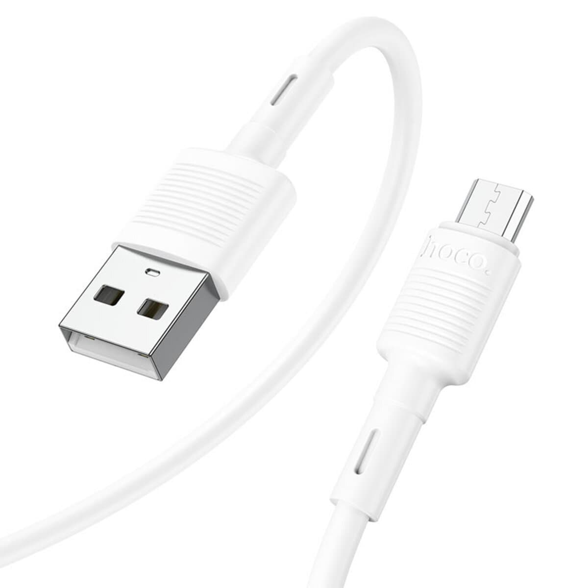 Кабель HOCO X83 USB to Micro 2.4A 1m PVC connectors White