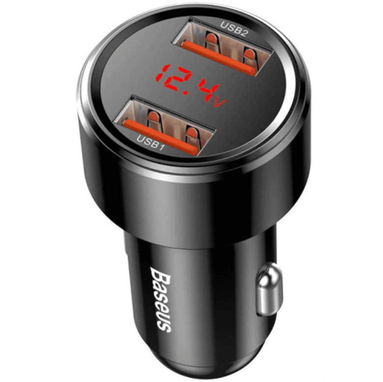 Автомобільний зарядний пристрій Baseus Magic Series Dual QC Digital Display 2xUSB 45W Black (CCMLC20A-01)