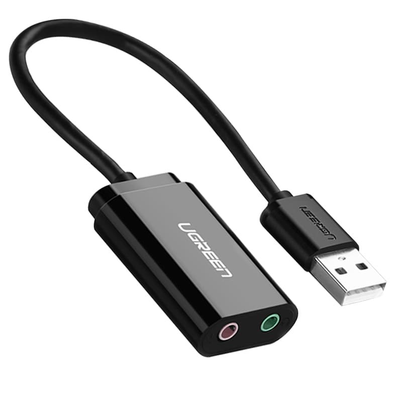 Звукова карта Ugreen US205 USB AUX jack TRS Mic + Ear ALC4042 Black (30724)