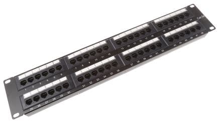 Патч-панель Kingda KD-PP37-UTP-C5E-48P 19" 48xRJ45 UTP Cat.5e 1U Krone&amp;110 dual IDC Black