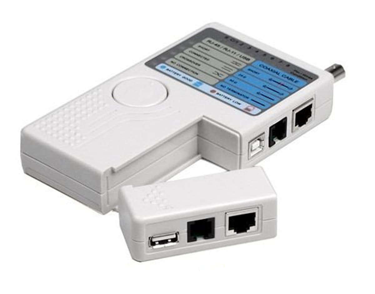 Кабельний тестер Network cable tester Kingda RX-1000 RJ12 RJ45 RG-58 USB White