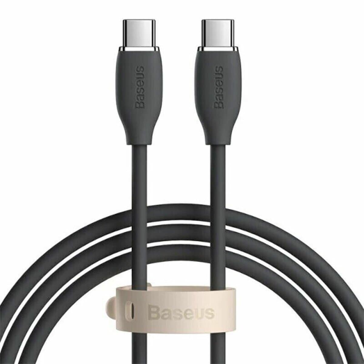 Кабель Baseus Jelly Liquid Silica Gel Fast Charging Data Cable Type-C to Type-C 100W 1.2m 2.4A Black (CAGD030001)