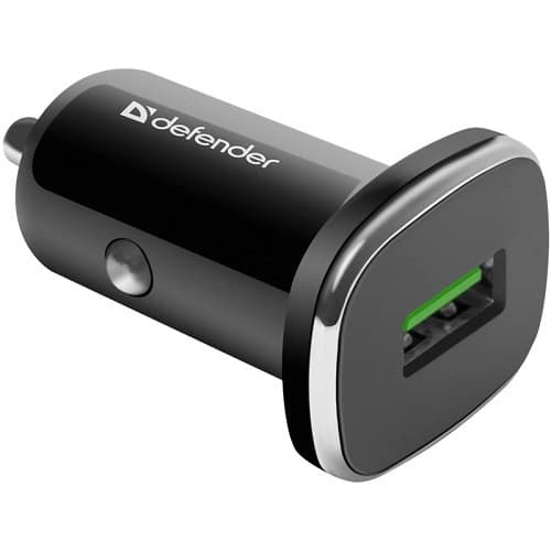 Автомобільний зарядний пристрій Defender UCA-91 1xUSB-A 18W QuickCharge 3.0 3А Black (83830)