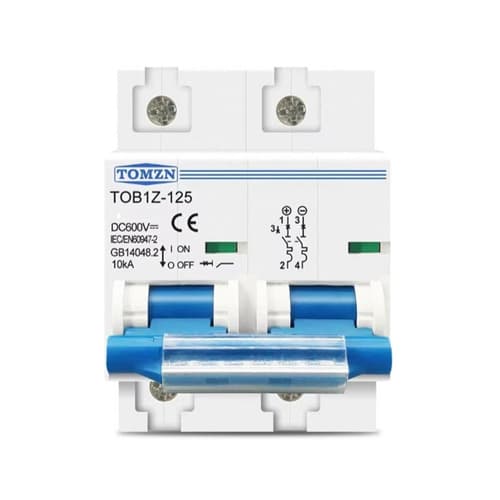 Автоматичний вимикач TOMZN TOB1Z-125 DC 2P 125А 10кА 600В White (1087374)