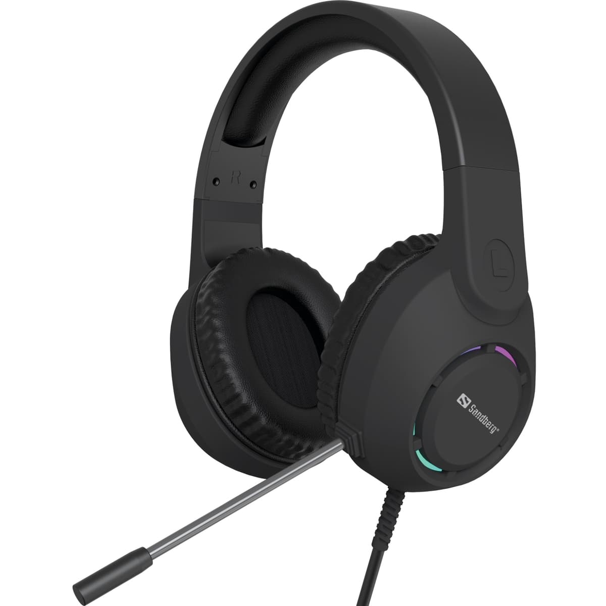 Дротові ігрові навушники Sandberg BossBlaster USB кабель 2м RGB Black (126-49)