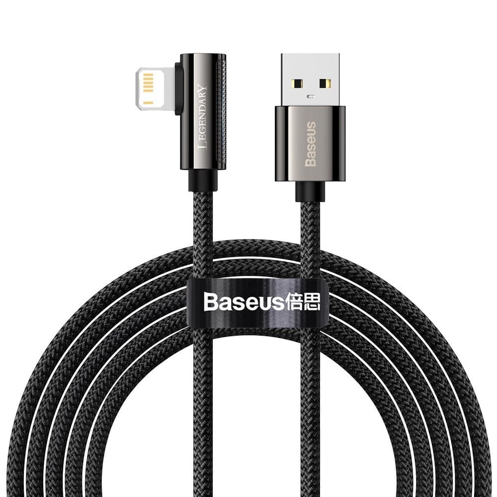 Кабель синхронізації Baseus CALCS-A01 USB AM - Lightning M 2м 2.4A Legend Series Elbow Black