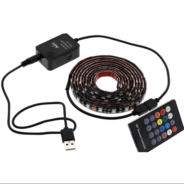 LED лента подсветки ТВ с пультом ДУ RGB 2м USB 5В 2А (284564)