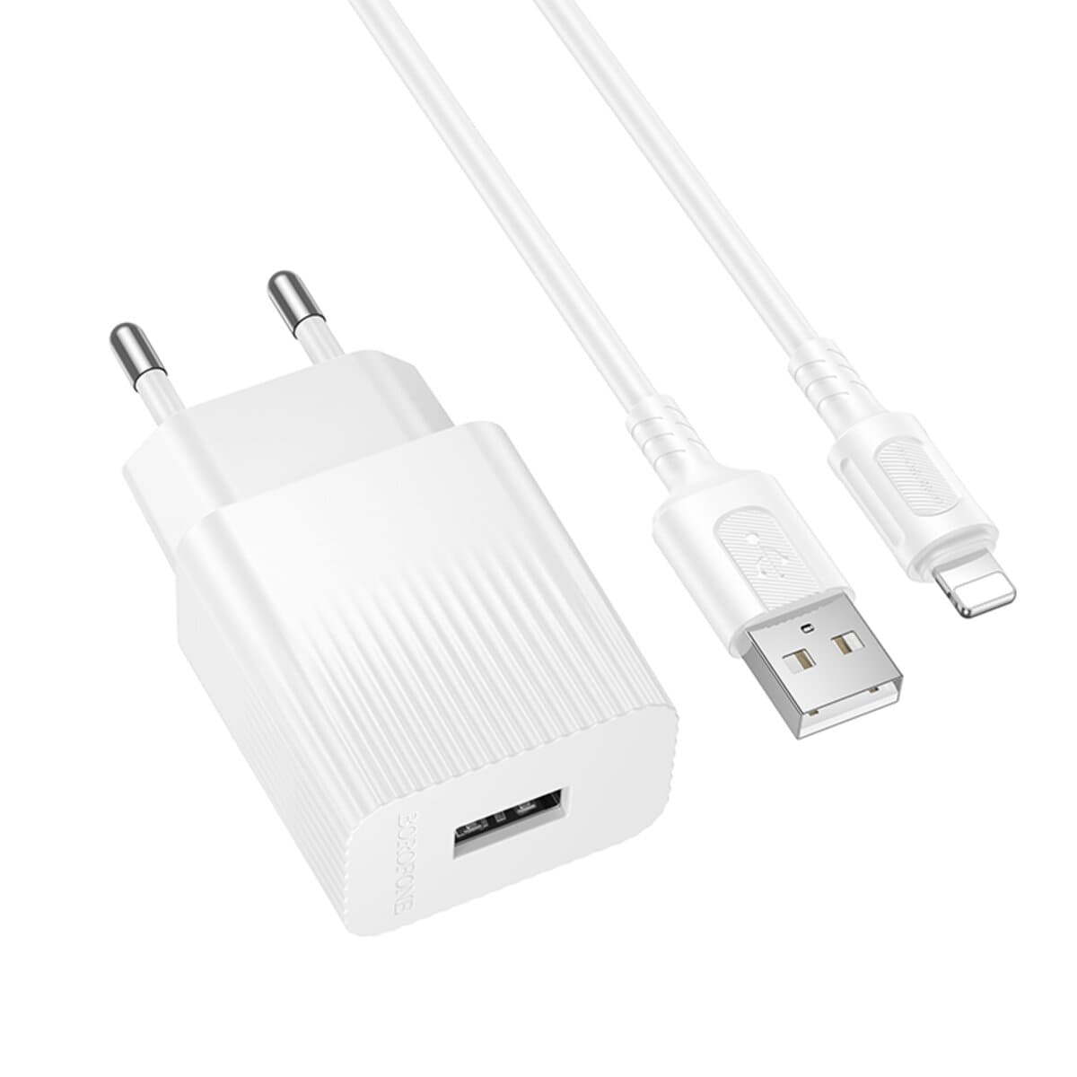 Зарядний пристрій BOROFONE BAS71A Source single-port charger set USB to Lightning cable 2.1A White