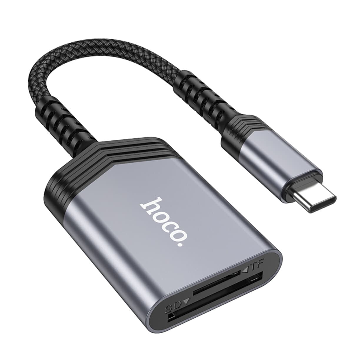 Кардрідер HOCO UA25 2-in-1 card reader Type-C to TF/SD Metal Grey
