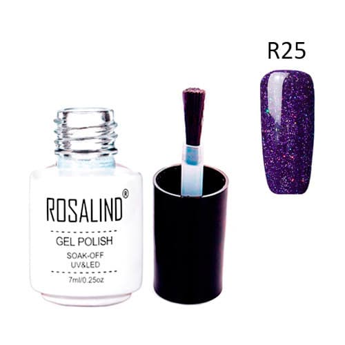 Гель-лак для нігтів манікюру Rosalind 7мл шиммер для UV LED R25 Purple (439149)