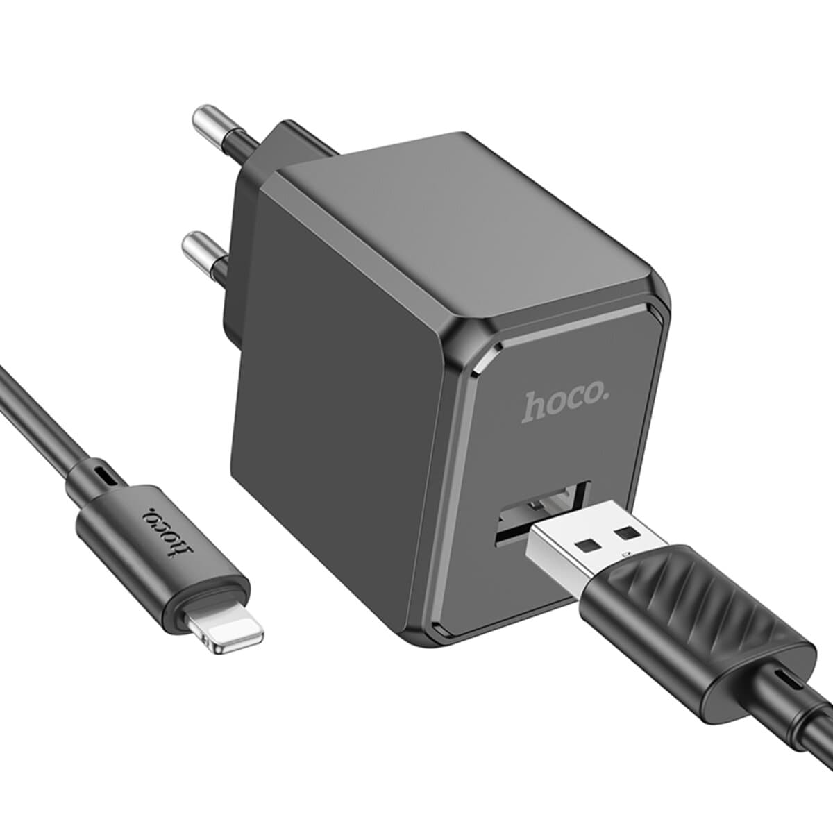 Зарядное устройство с кабелем HOCO CS11A Ocean single port charger set USB to Lightning 2.1A Black