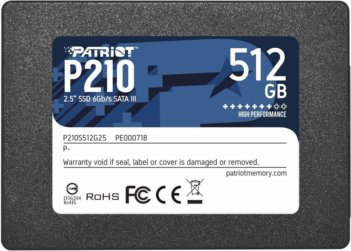 Твердотельный накопитель SSD Patriot P210 512GB 2.5" 7mm SATAIII 3D QLC (P210S512G25)