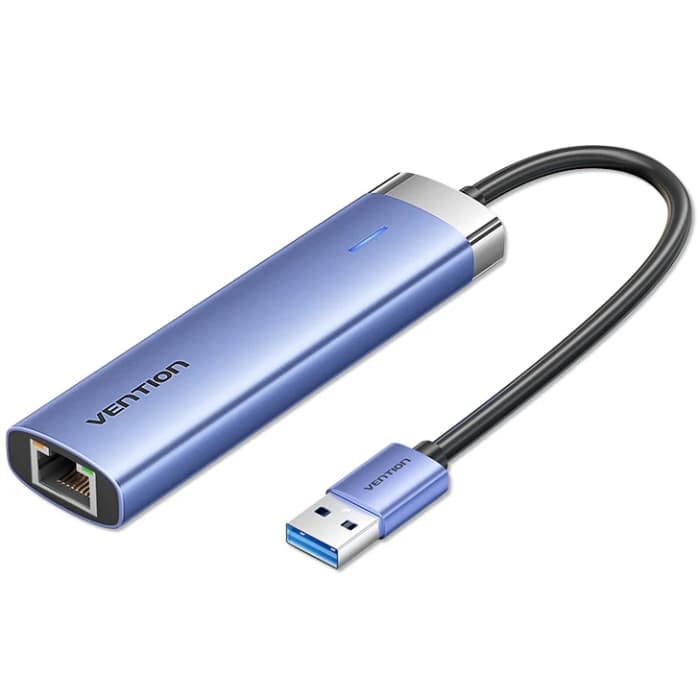 USB-хаб Vention USB3.0 to USB 3.0x3 RJ45 USB-C Hub Blue Aluminum Alloy 5-in-1 Blue (TGFSB)