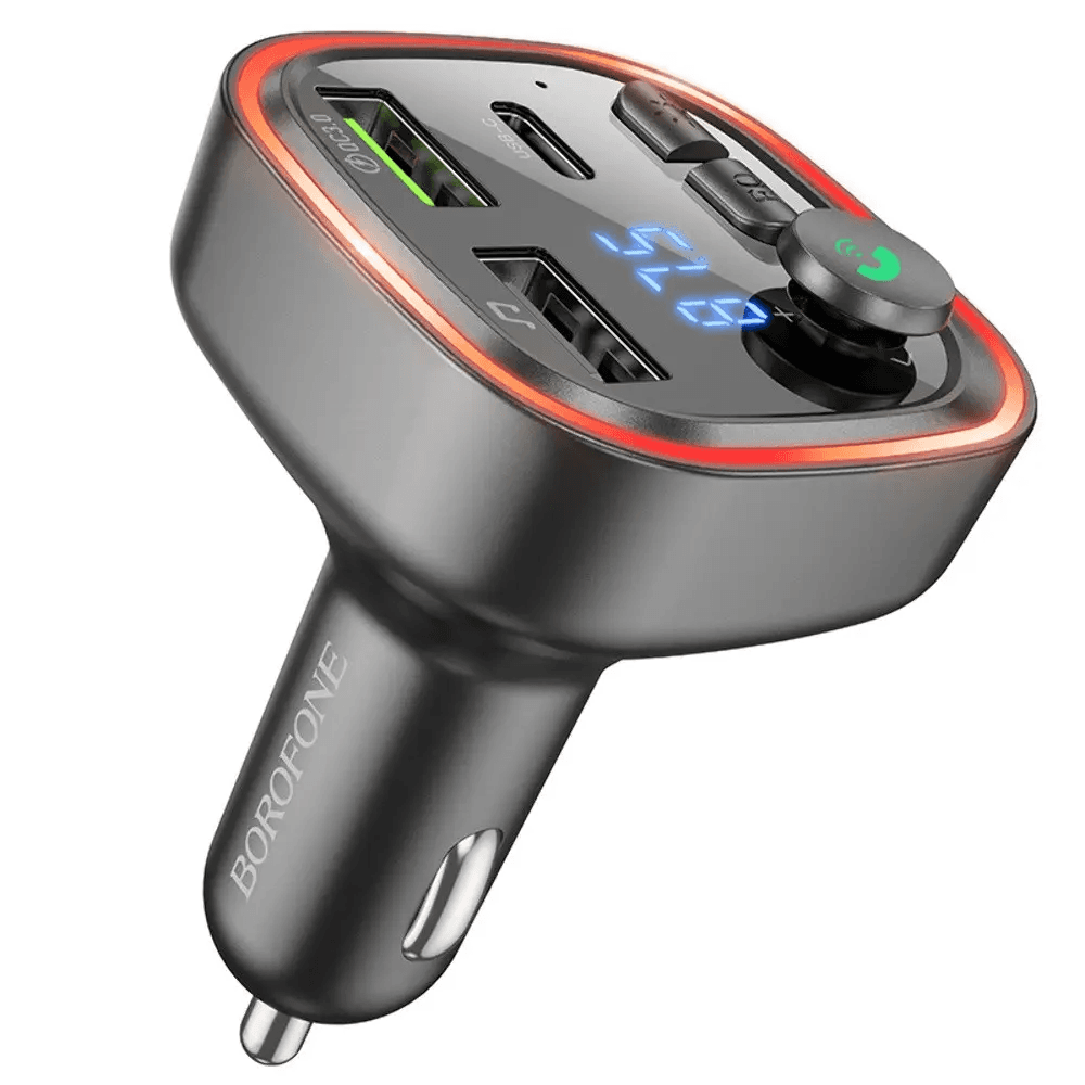 Автомобильный FM-трансмиттер BOROFONE BC48 Broad QC3.0 car BT5.0 FM transmitter 18W Black
