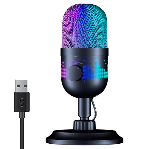 Настільний ігровий мікрофон конденсаторний RODD AK-1i з RGB-підсвіткою USB Black (725479)