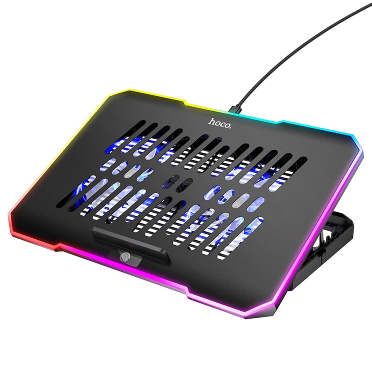 Підставка для ноутбука HOCO DH19 Cool RGB Laptop cooling stand USB Black
