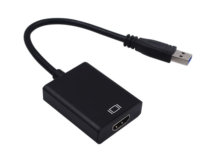 Перехідник адаптер S0697 USB 3.0 AM to HDMI AF кабель 20см Black