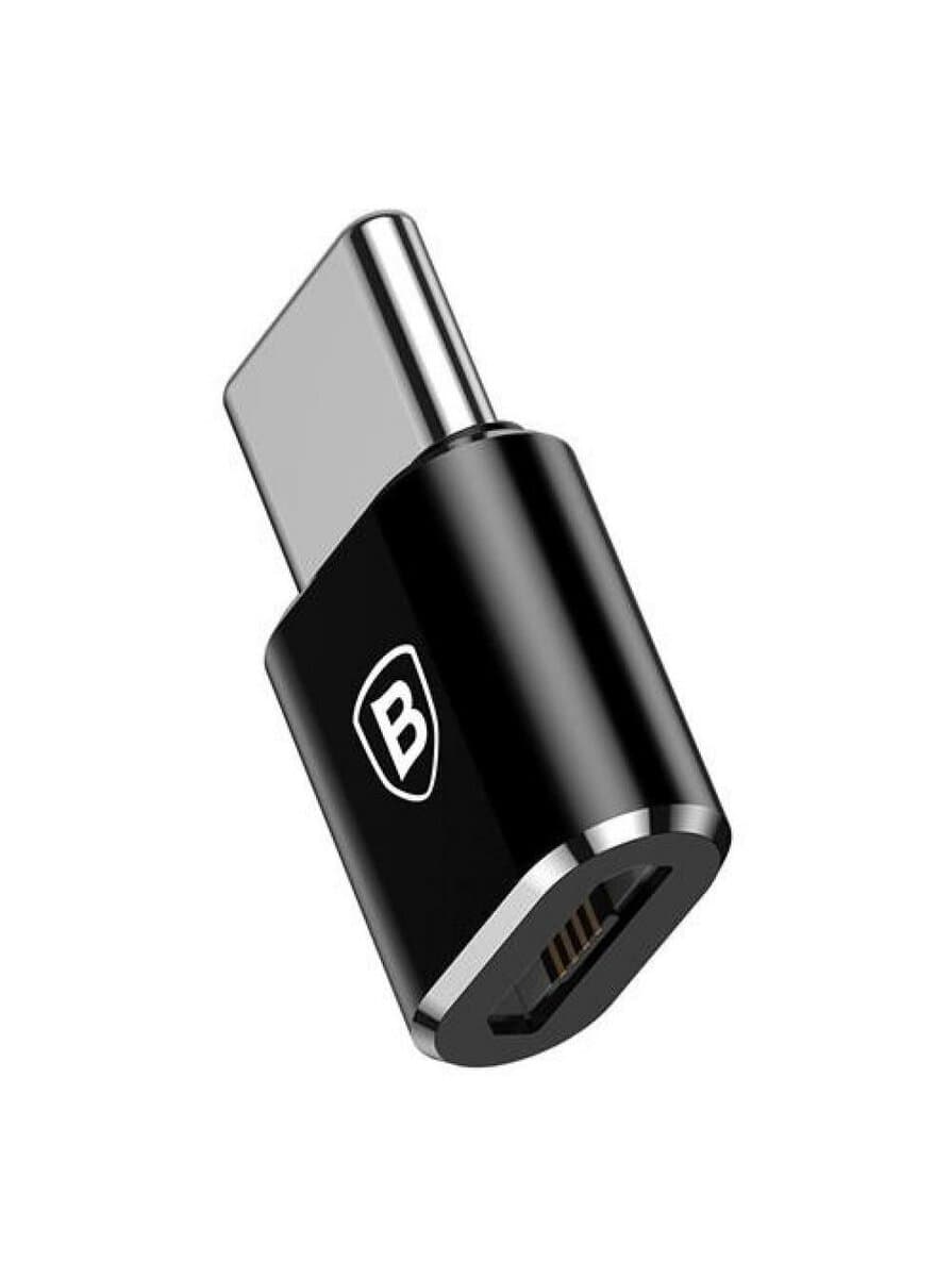 Адаптер перехідник Baseus Micro Female To Type-C Male Adapter Converter Black (CAMOTG-01)