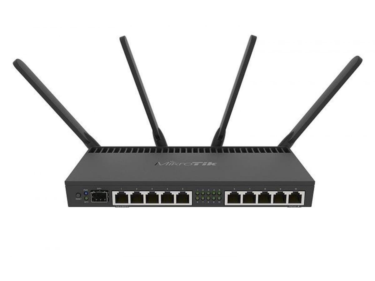 Маршрутизатор роутер WiFi Mikrotik RB4011iGS+5HacQ2HnD-IN+L5-10xGigabit port Quad-core 1.4Ghz Black (RB4011iGS+5HacQ2HnD-IN)