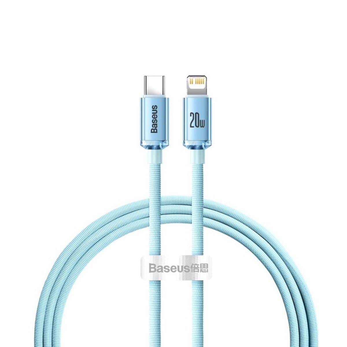 Кабель Baseus Crystal Shine Series Fast Charging Data Cable Type-C to Lightning 20W 1.2m Sky Blue (CAJY001303)