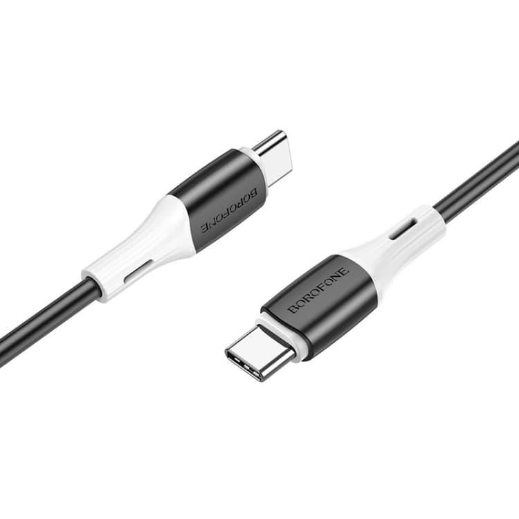 Кабель BOROFONE BX79 Type-C to Type-C 3A 60W 1m silicone connectors Black