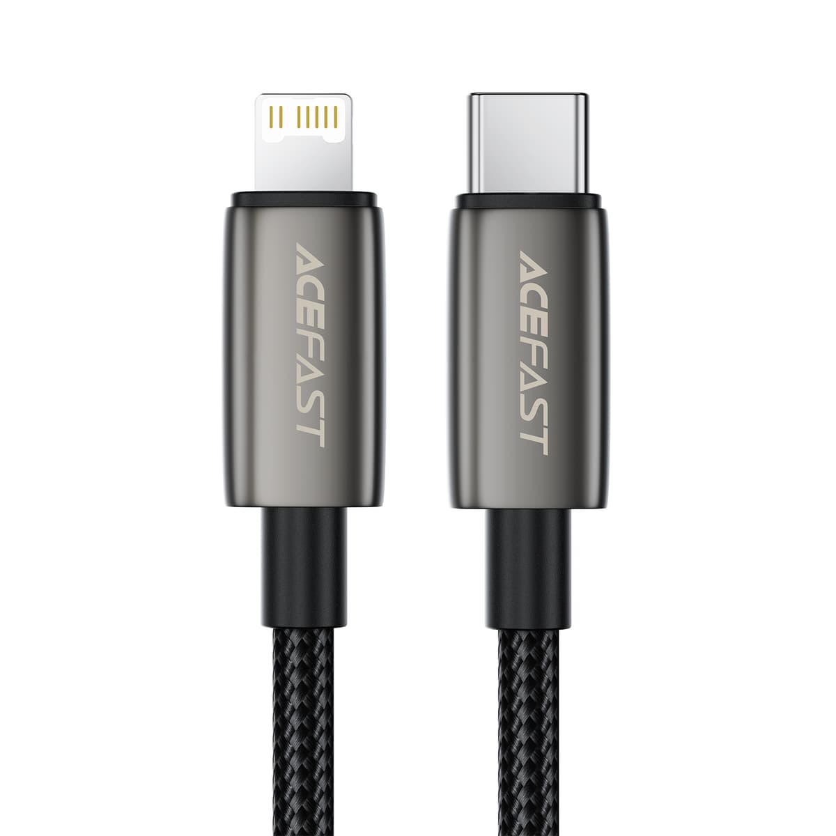 Кабель ACEFAST C23-01 USB to Lightning 30W 1.2m Nylon Zinc alloy + TPE connectors Black