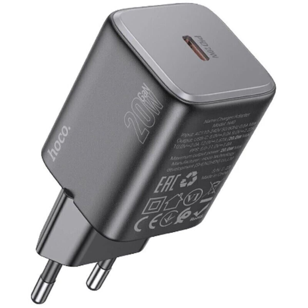 Зарядное устройство HOCO N40 Mighty single Type-C port PD20W charger Black
